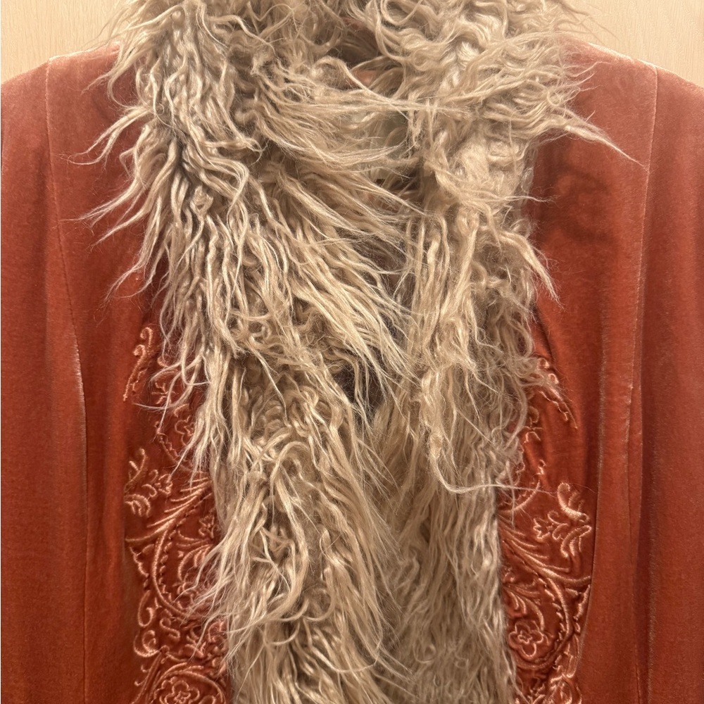 Free People Rust and Beige Teddy Jacket - Picture 7 of 7